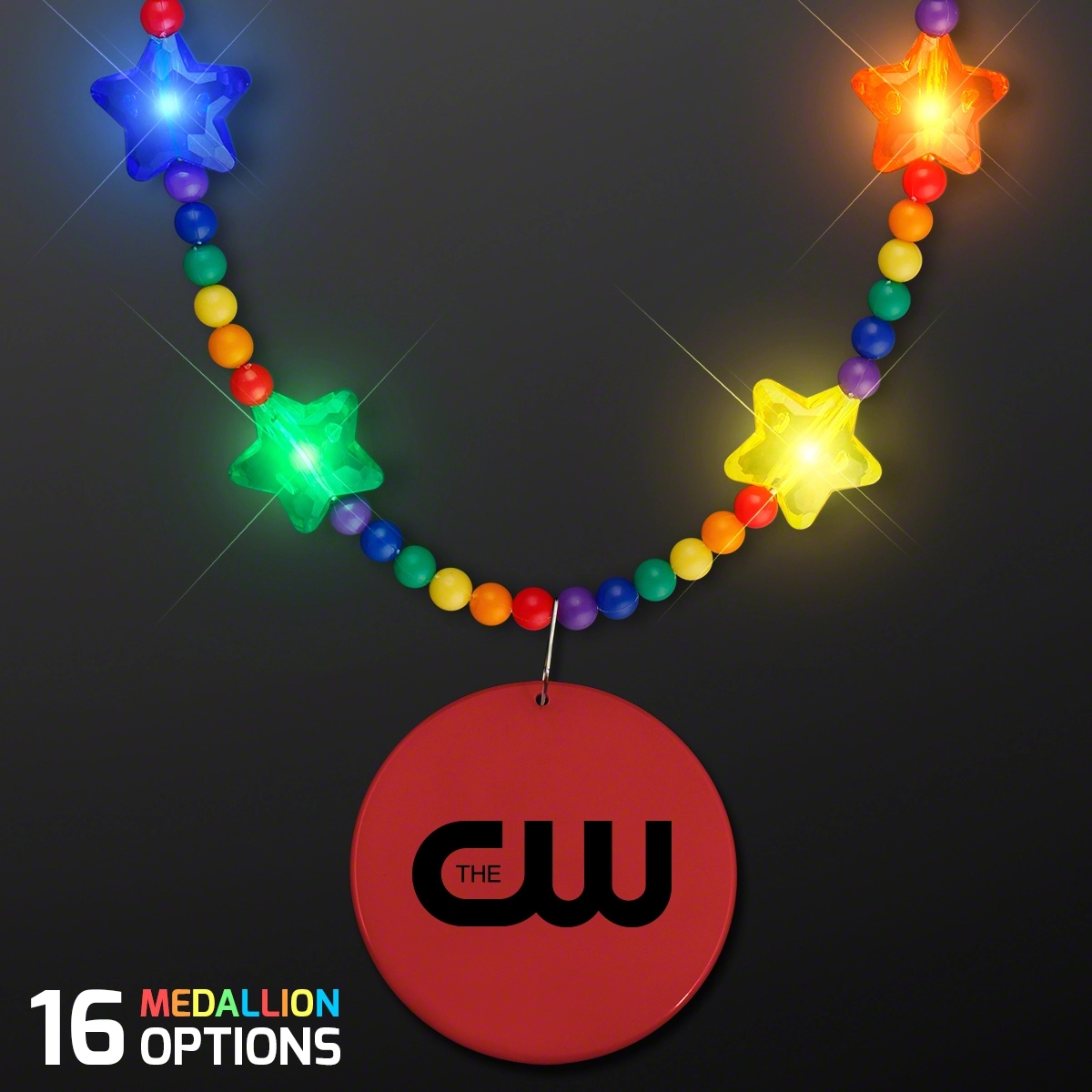 Rainbow Light Up Star Beads with Medallions 4