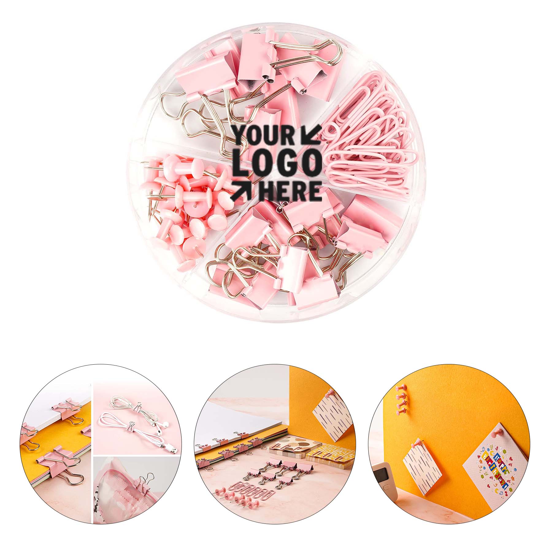 Paper Clips Binder Clips and Push Pins Set 2