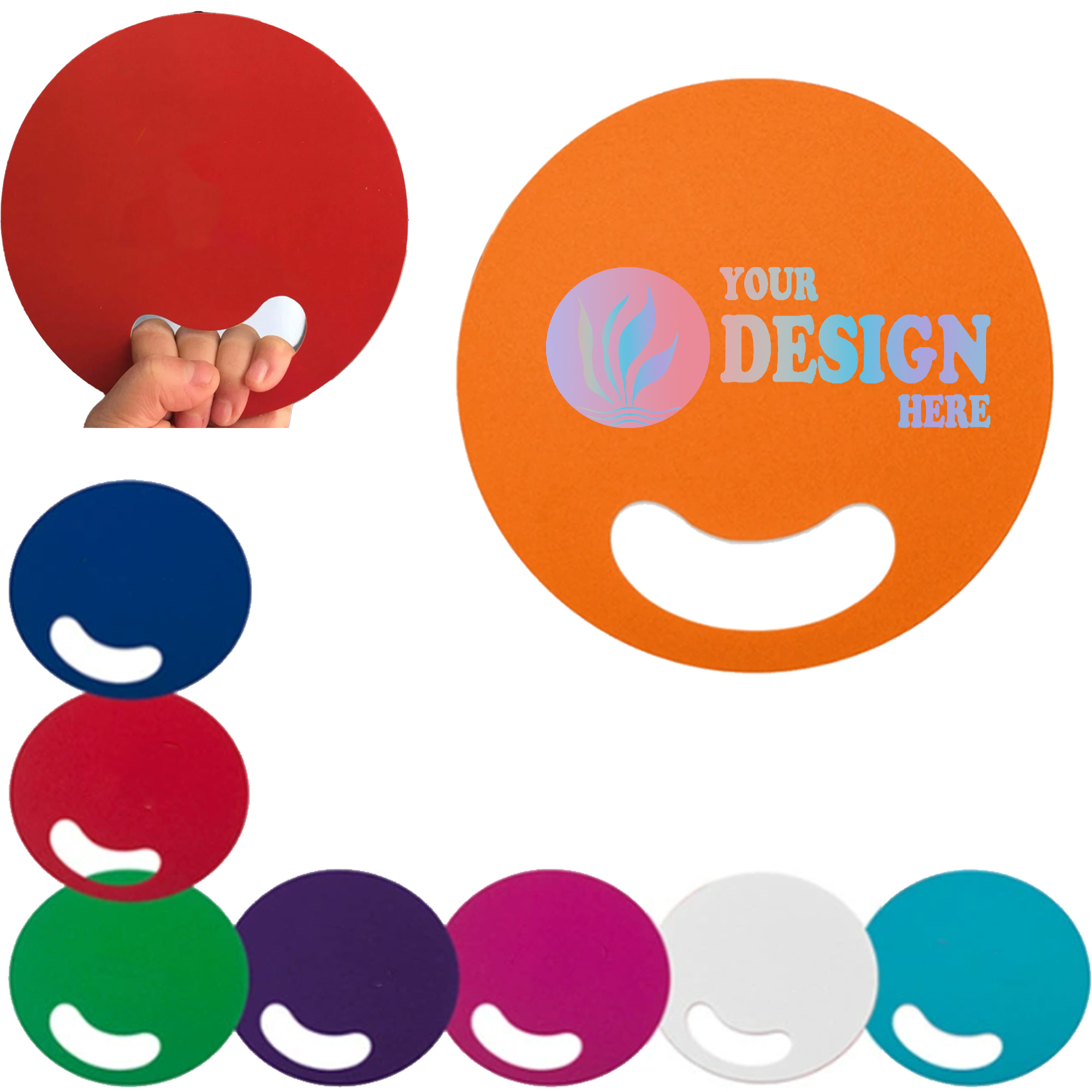 Full Color Custom Round Hand Fan 2