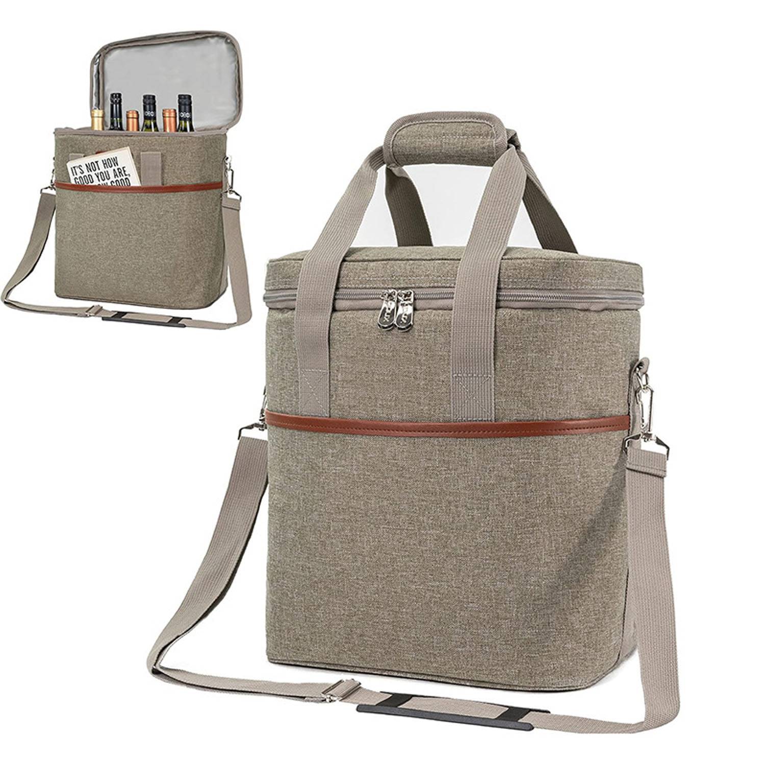 6 Wine Bottle Carrier Tote-Insulated Padded 8