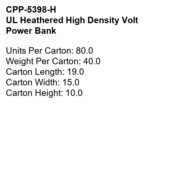 UL HEATHERED HIGH DENSITY VOLT POWER BANK 4