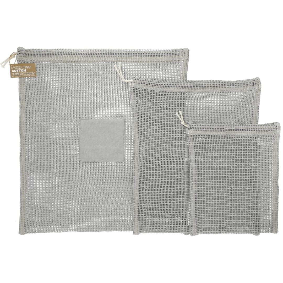 Recycled Cotton Mesh Cinch Pouch Set 22