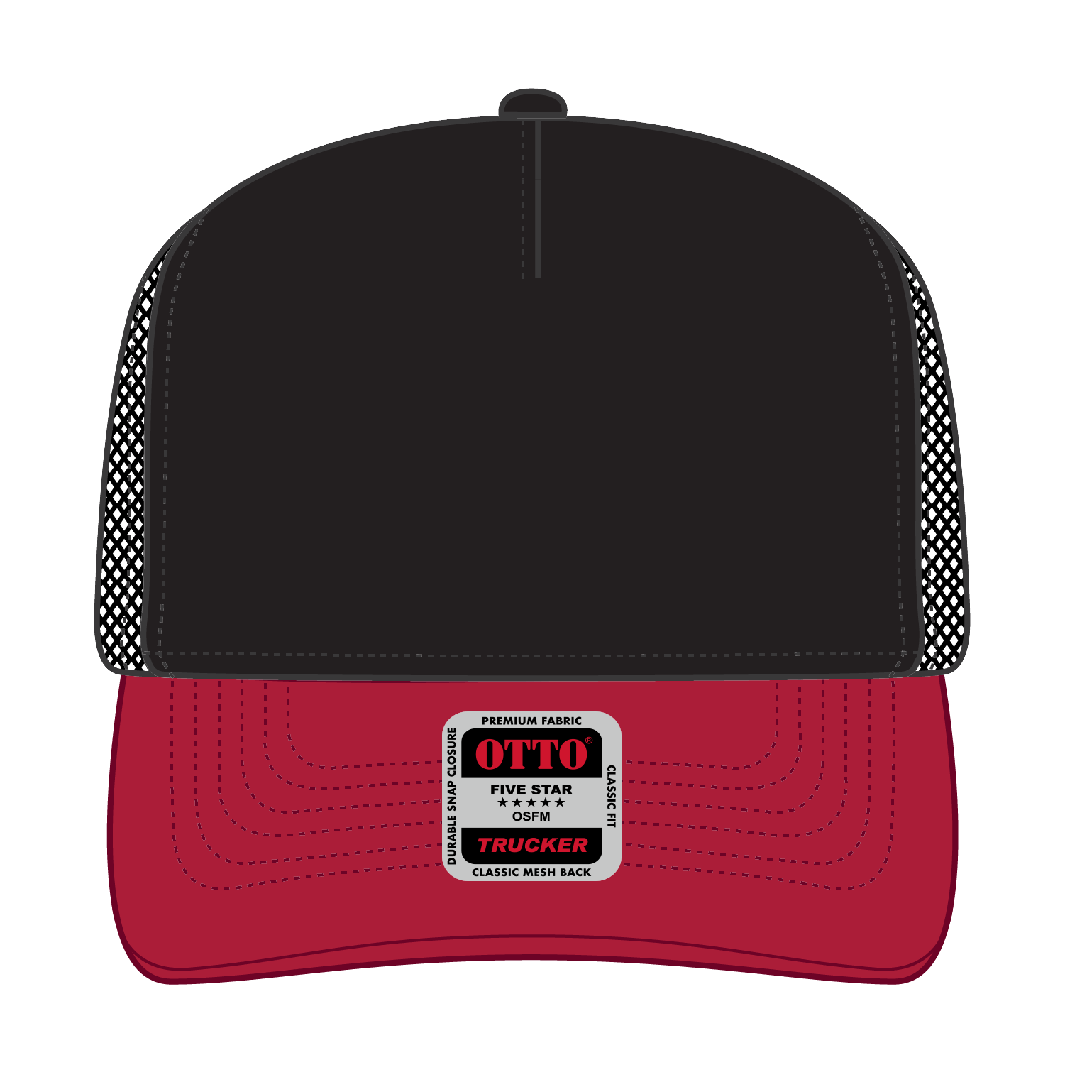 OTTO CAP® 5 Panel Mid Profile Mesh Back Trucker Hat 37