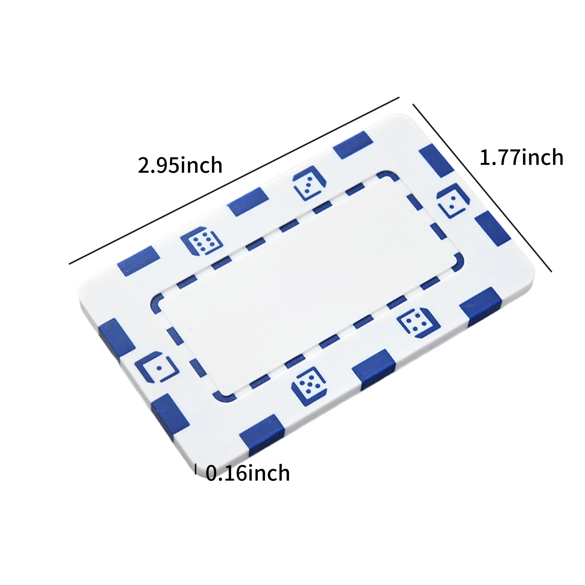 Rectangular Poker Chip 1.77x2.95 Inch Durable ABS Design 10