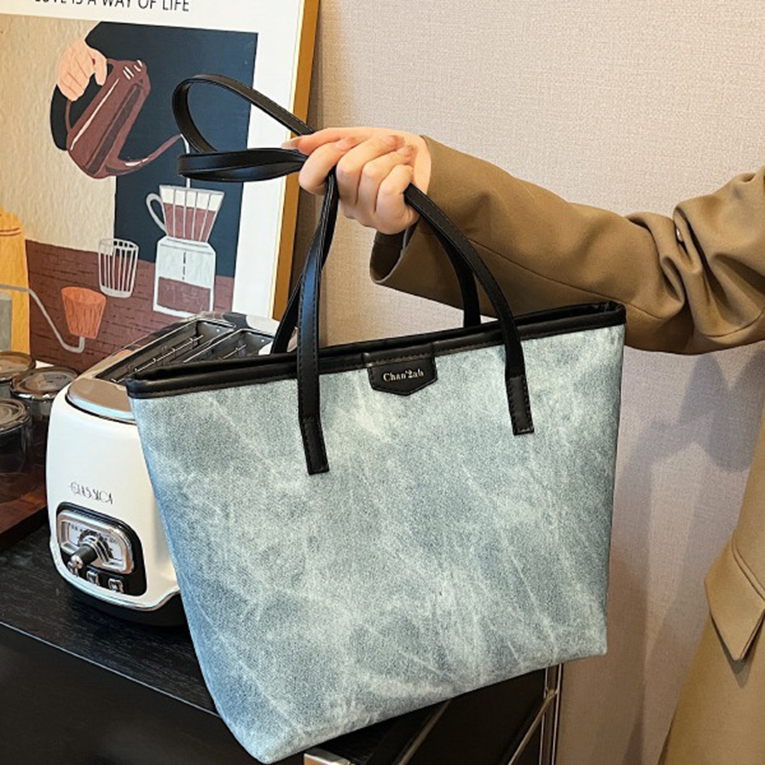PU Leather Travel Shoulder Tote Bag 1