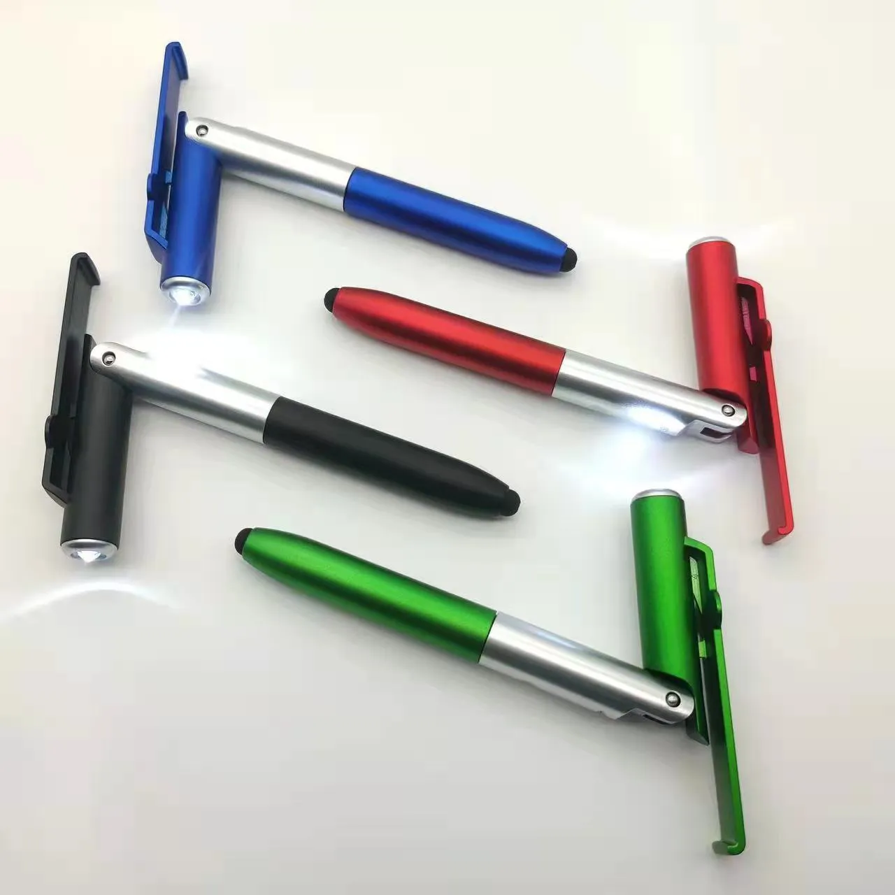 4-in-1 Multi-fuction Folding Ballpoint Pen Stylus With LED L 1