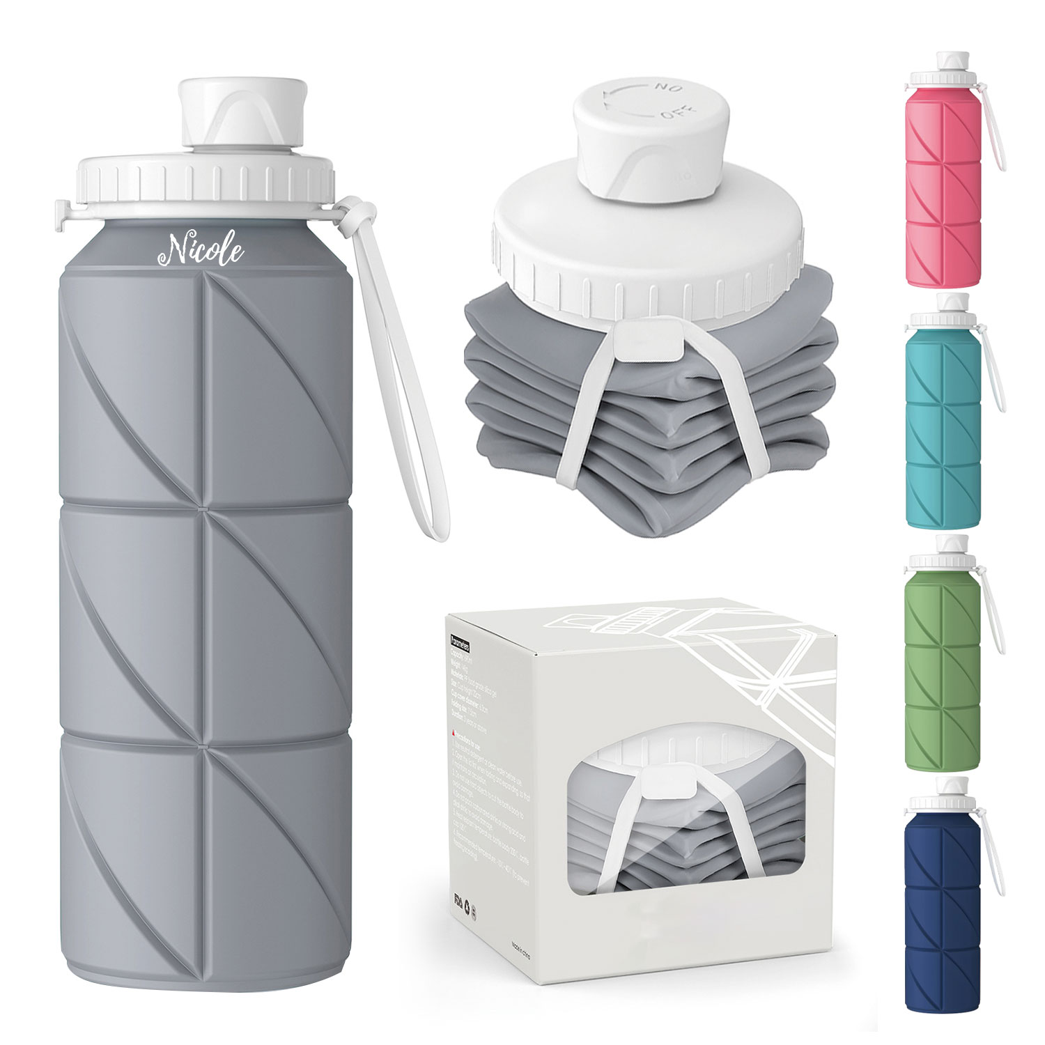 23oz Outdoor Creative Silicone Collapsible Water Bottle 5