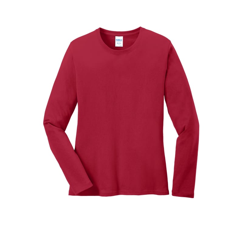 Port & Company Women's Long Sleeve Core Cotton Tee. 103