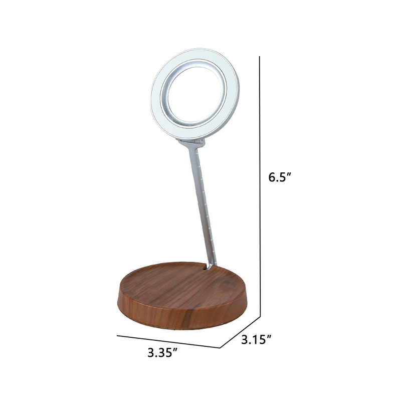 Wood Grain Metal Magnetic Adjustable Phone Stand 4