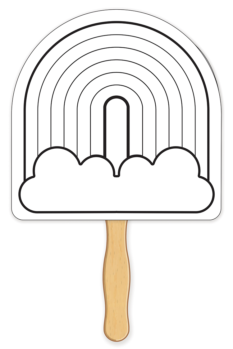 HAND FANS - Coloring Fan, Rainbow Shape 4