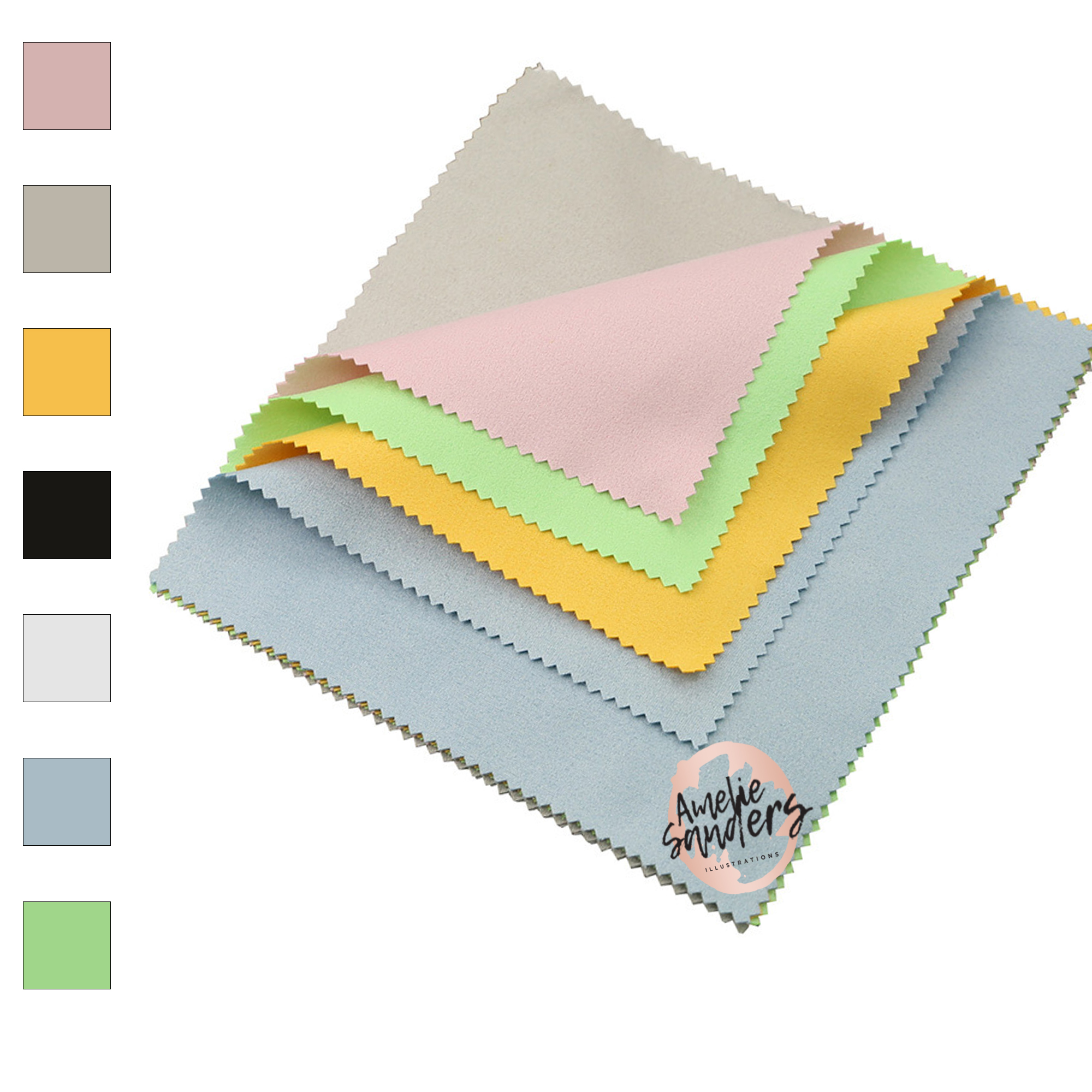 Full Color 5.71" x 6.89" Zigzag Edge Microfiber Cloth 3