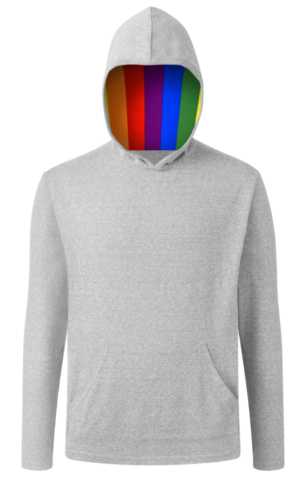 Pride Triblend Contrast Zip Front Hoodie, custom hoodie or sweatshirt with logo imprint 4