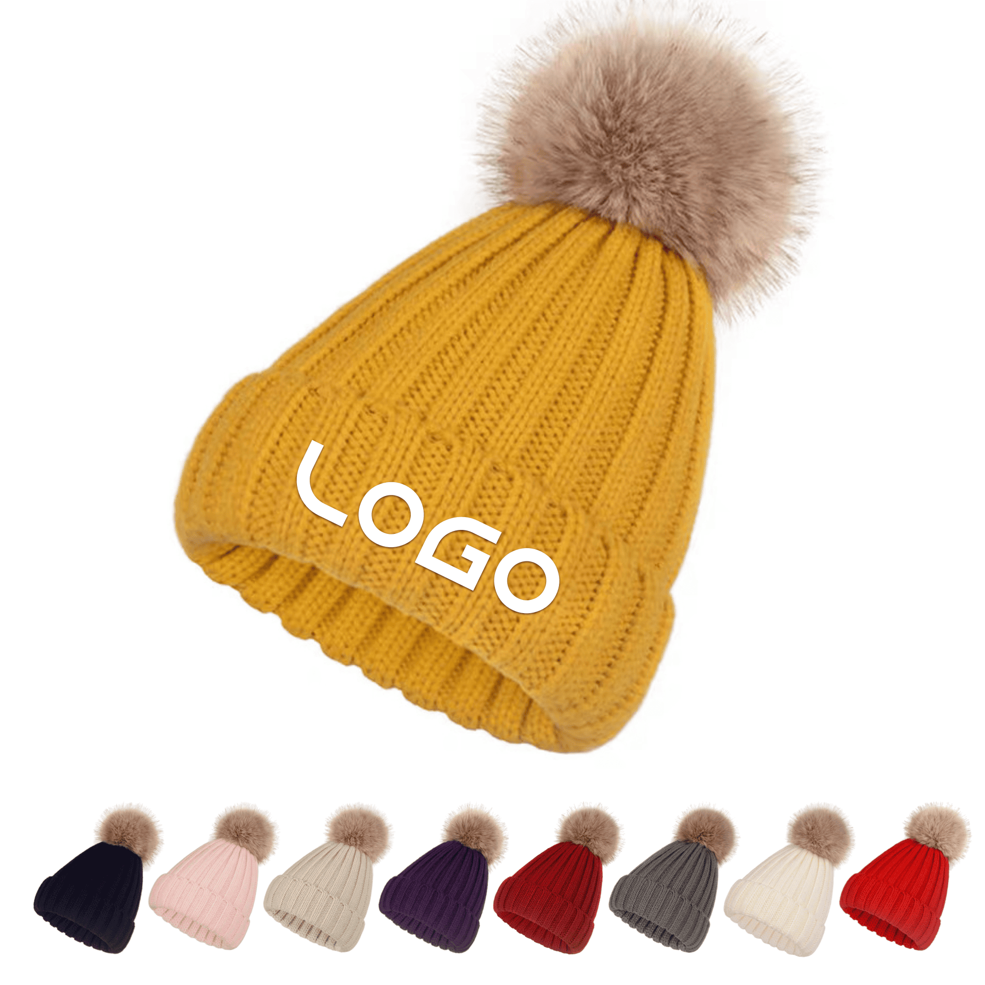 Custom Logo Stylish Cuffed Knit Hat 2