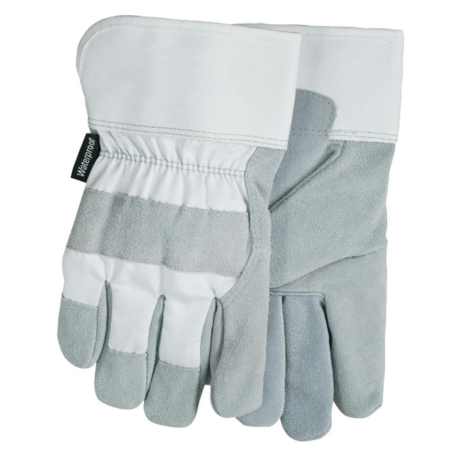 Waterproof White Suede Cowhide Leather Gloves with Oversized DTF 4