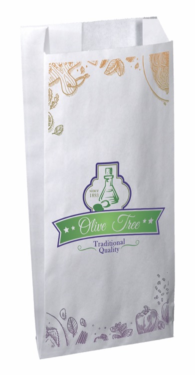Digital Full Color 1-Sided Merchant Paper Bag with Gussets (5"x 10"x 2")