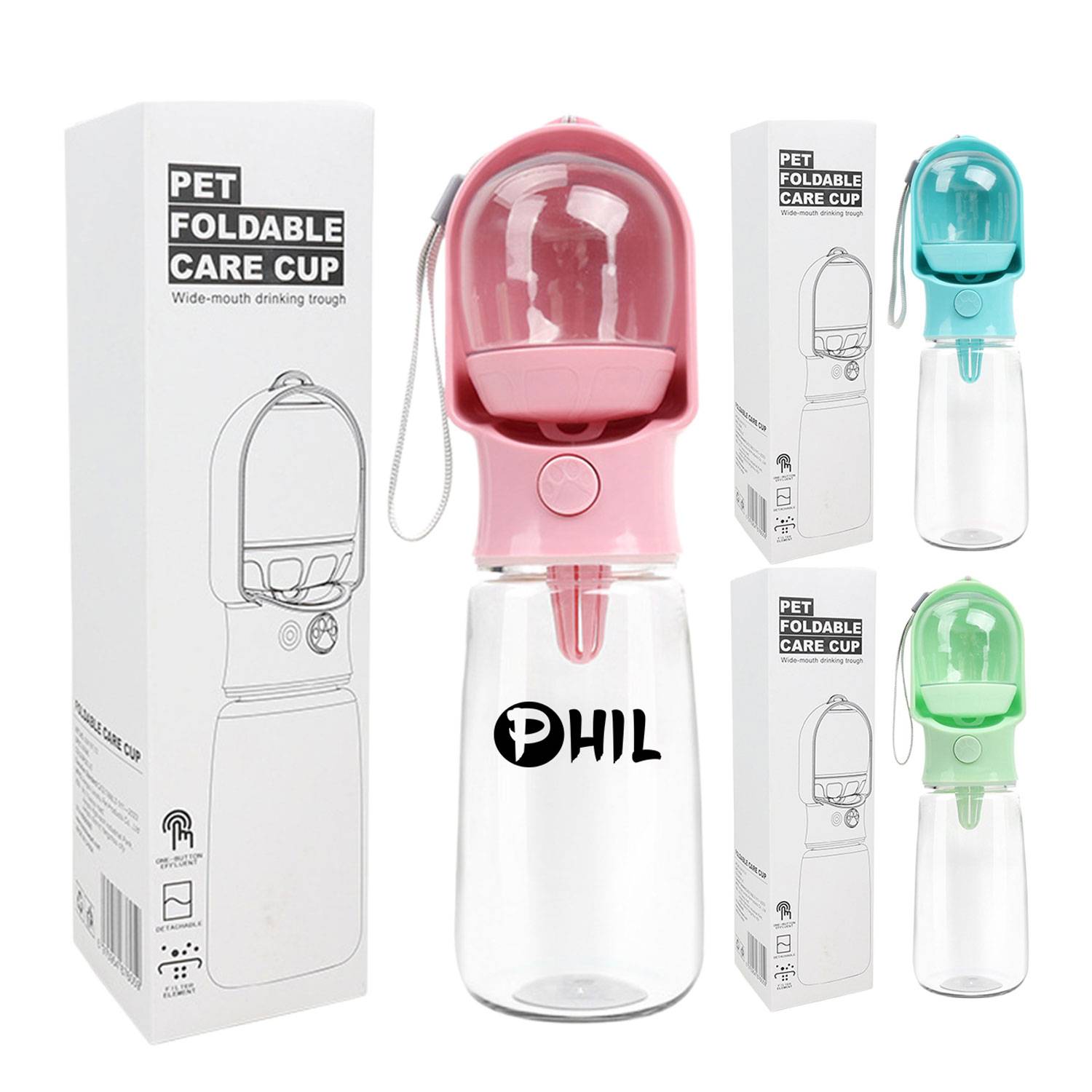 17oz 2-in-1 Plastic Foldbale Pet Care Cup W/ Feeding 8