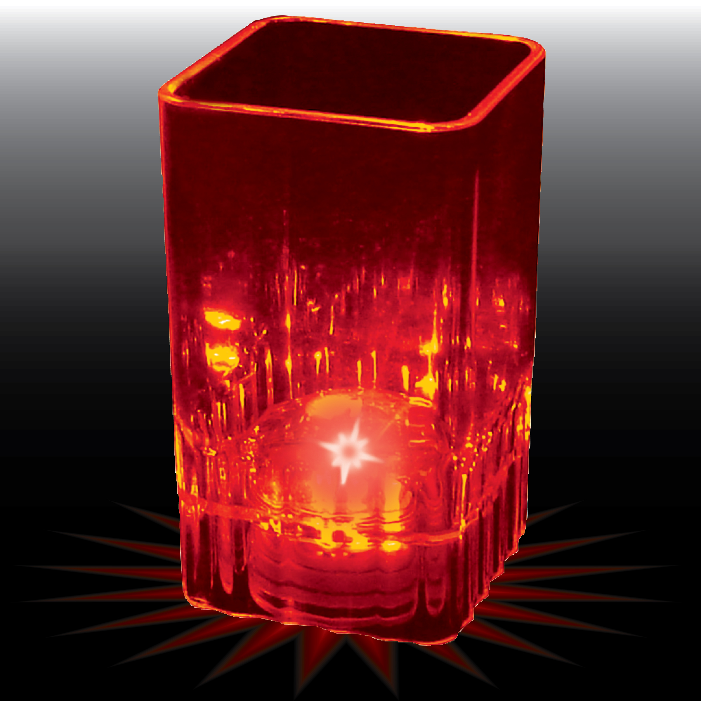 2oz Light Up Plastic Fluted Square Shot Glass 8