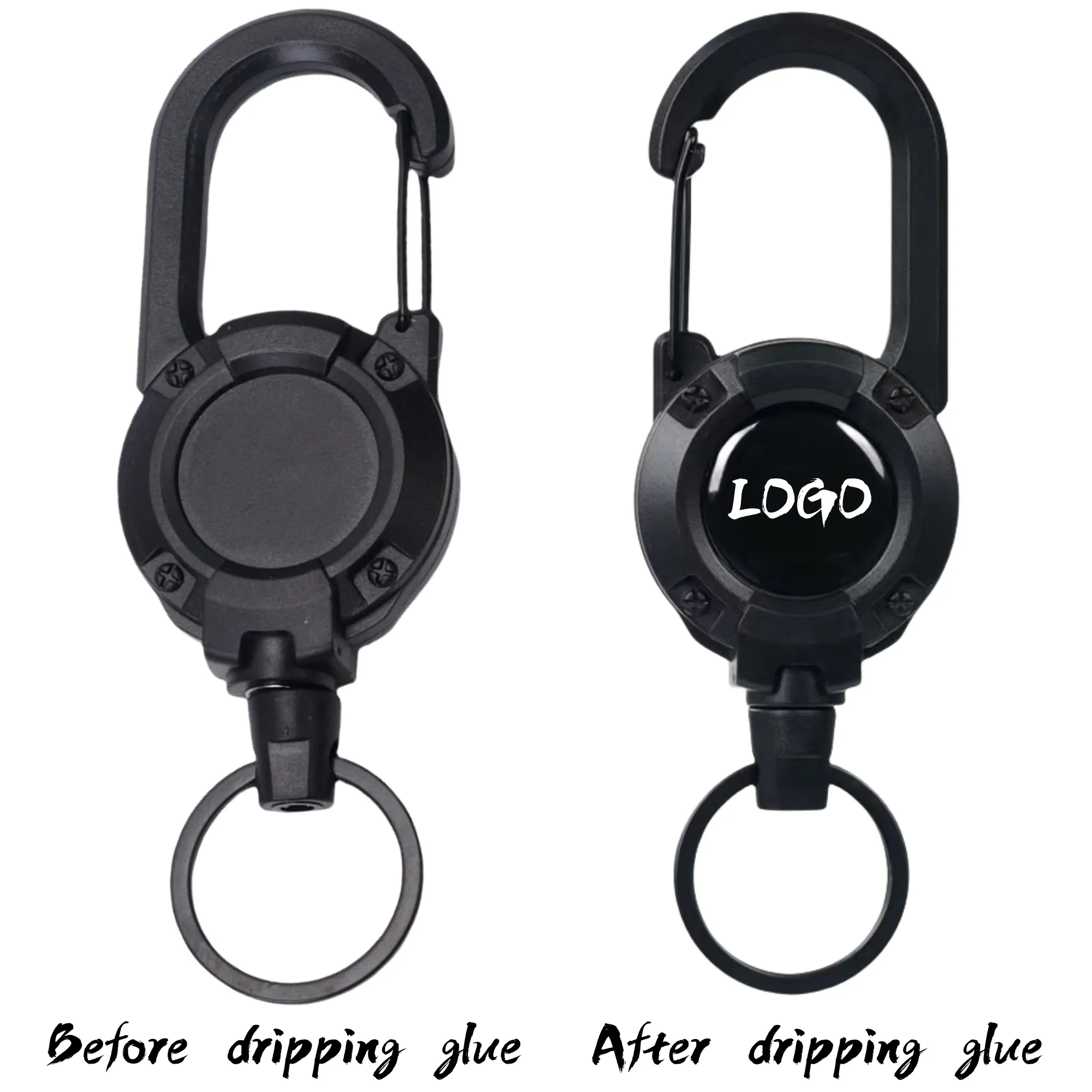 Custom Round PU Leather Keychain 3
