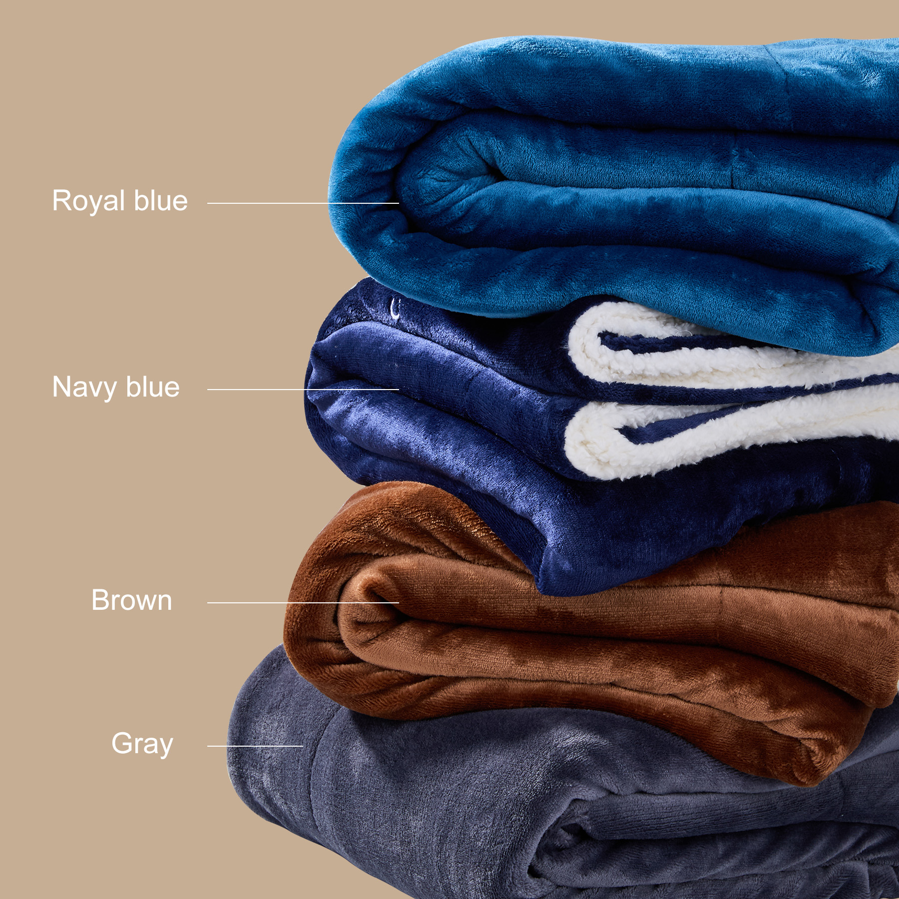 Dual Layer Soft Micro Mink Sherpa Blankets 50" X 60" 10