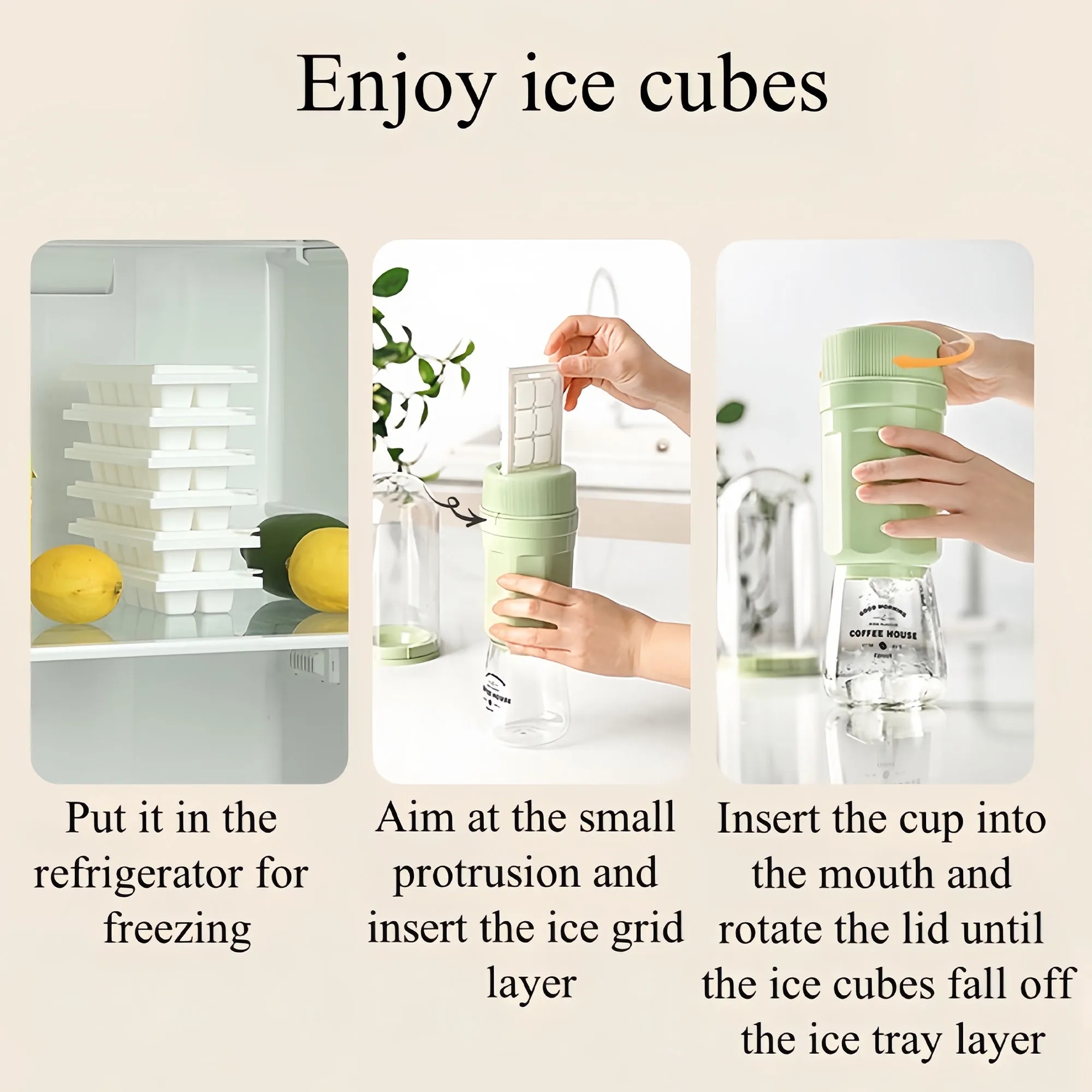 0.1S Rotate Release Silicone Ice Cube Tray 8