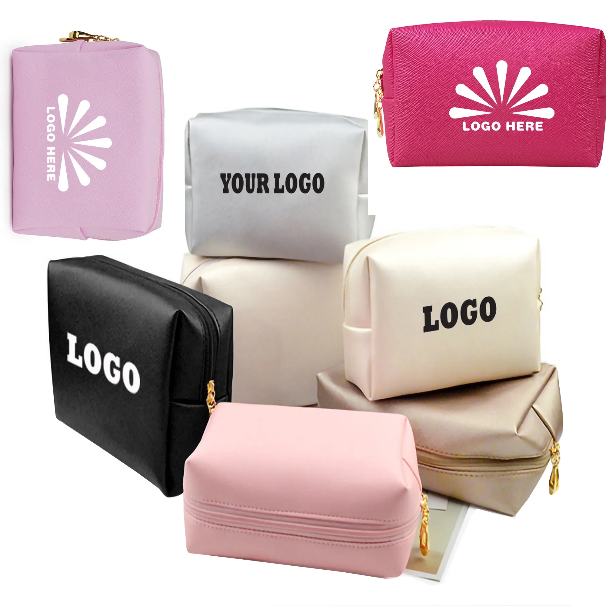 PU Leather Waterproof Travel Cosmetic Bag MOQ 100PCS 6