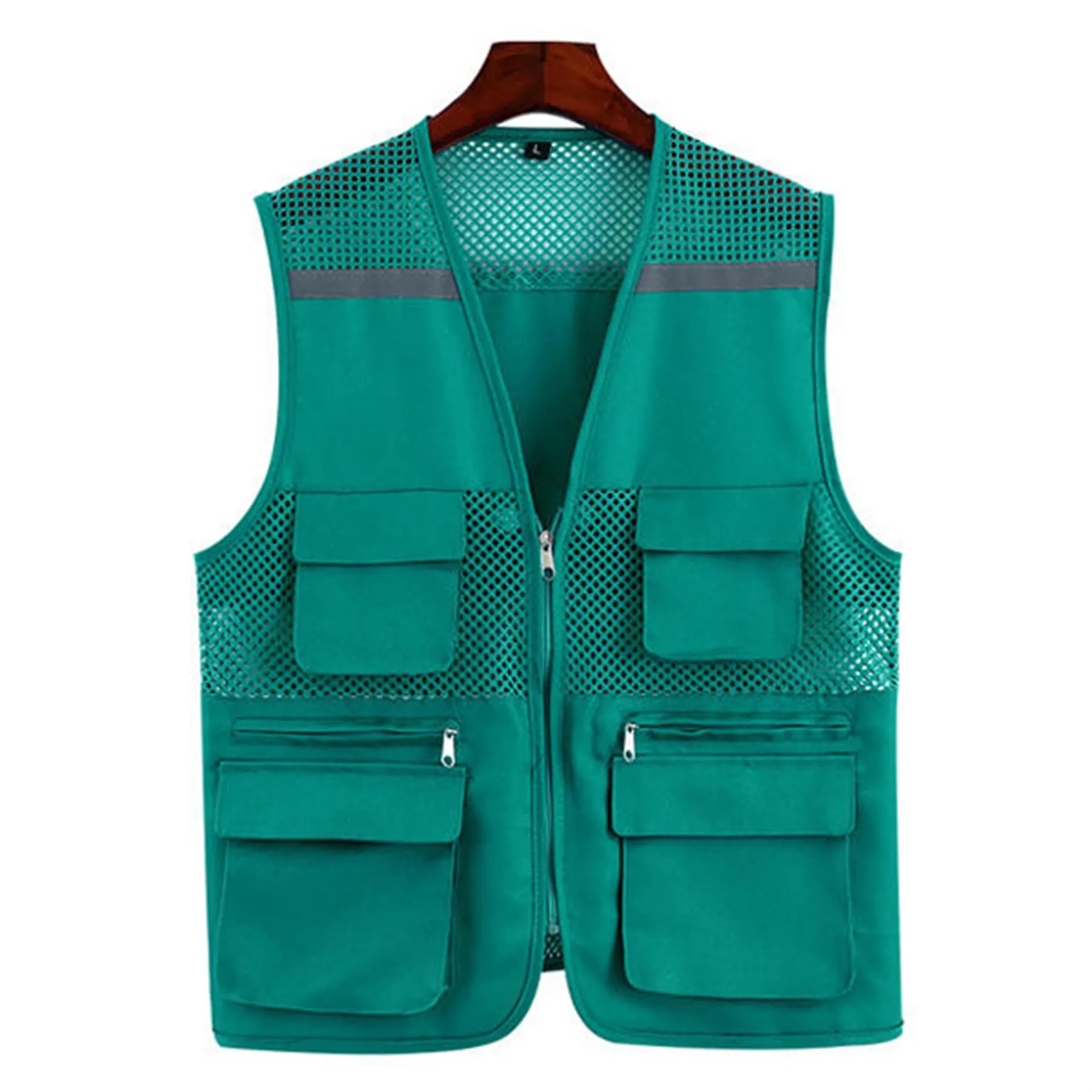 Reflective Safety Vest with Pockets and Zipper 3