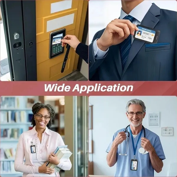 ID Badge Holder with Sliding Feature - Clear Window Design 3