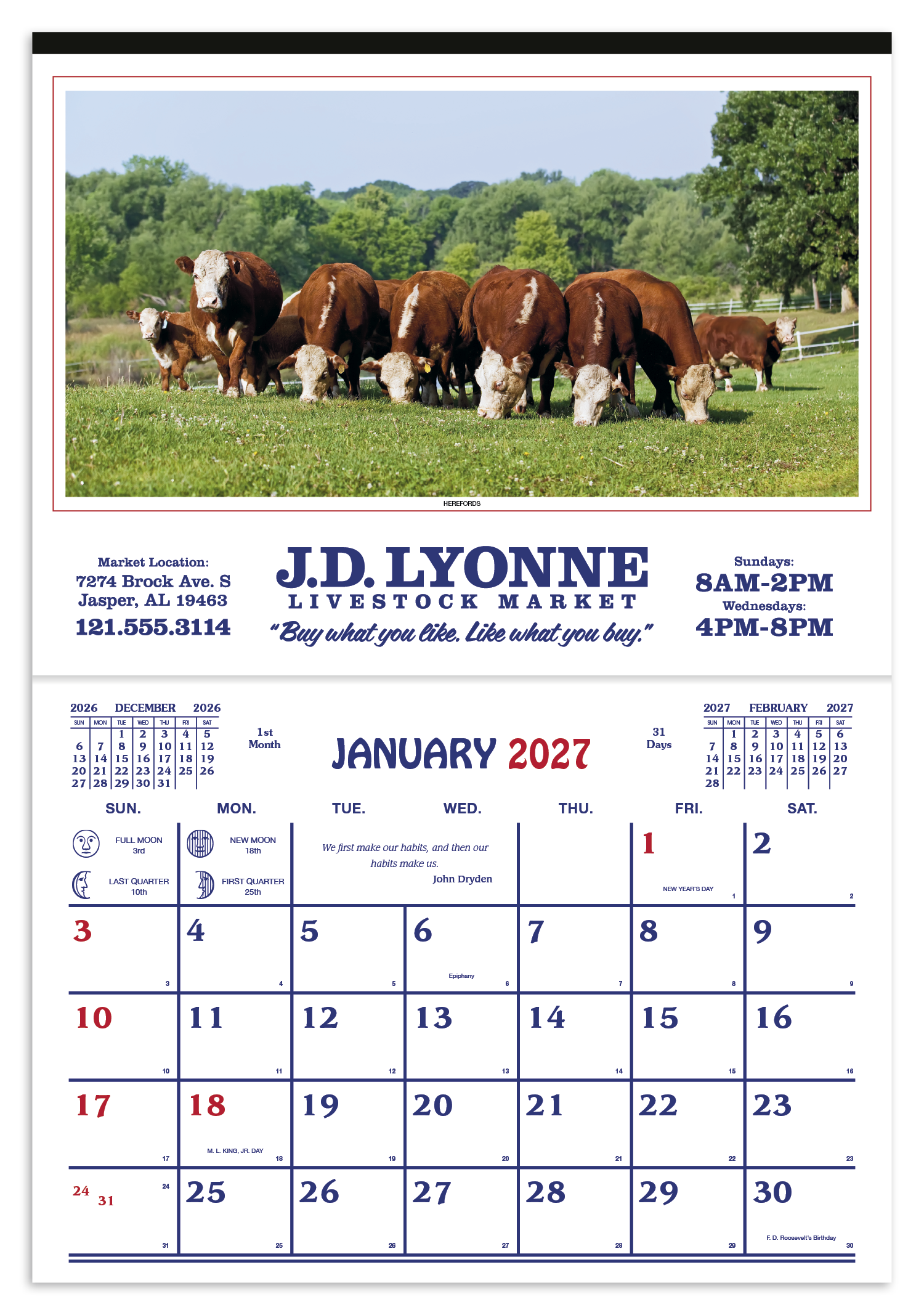 Skinner & Kennedy® Farm Calendar 30