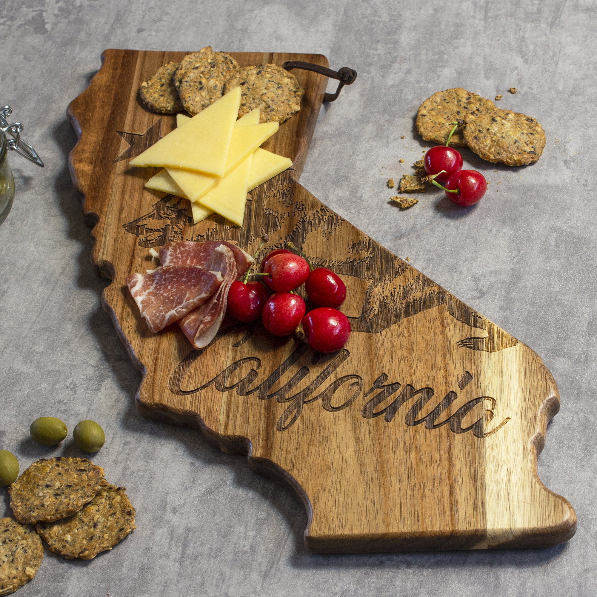 Rock & Branch® Origins Series California State Shaped Cutting & Serving Board 9