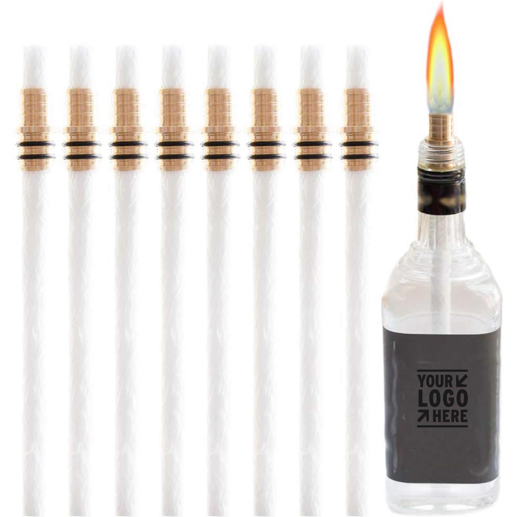 Long Life Torch Wick Brass Mount Wine Bottle Torch Kit 2