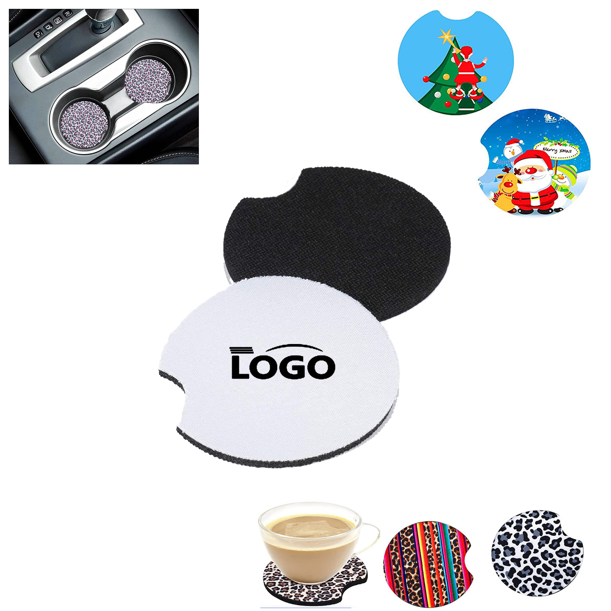 Chloroprene Rubber Sublimation Coasters With Your Logo 1