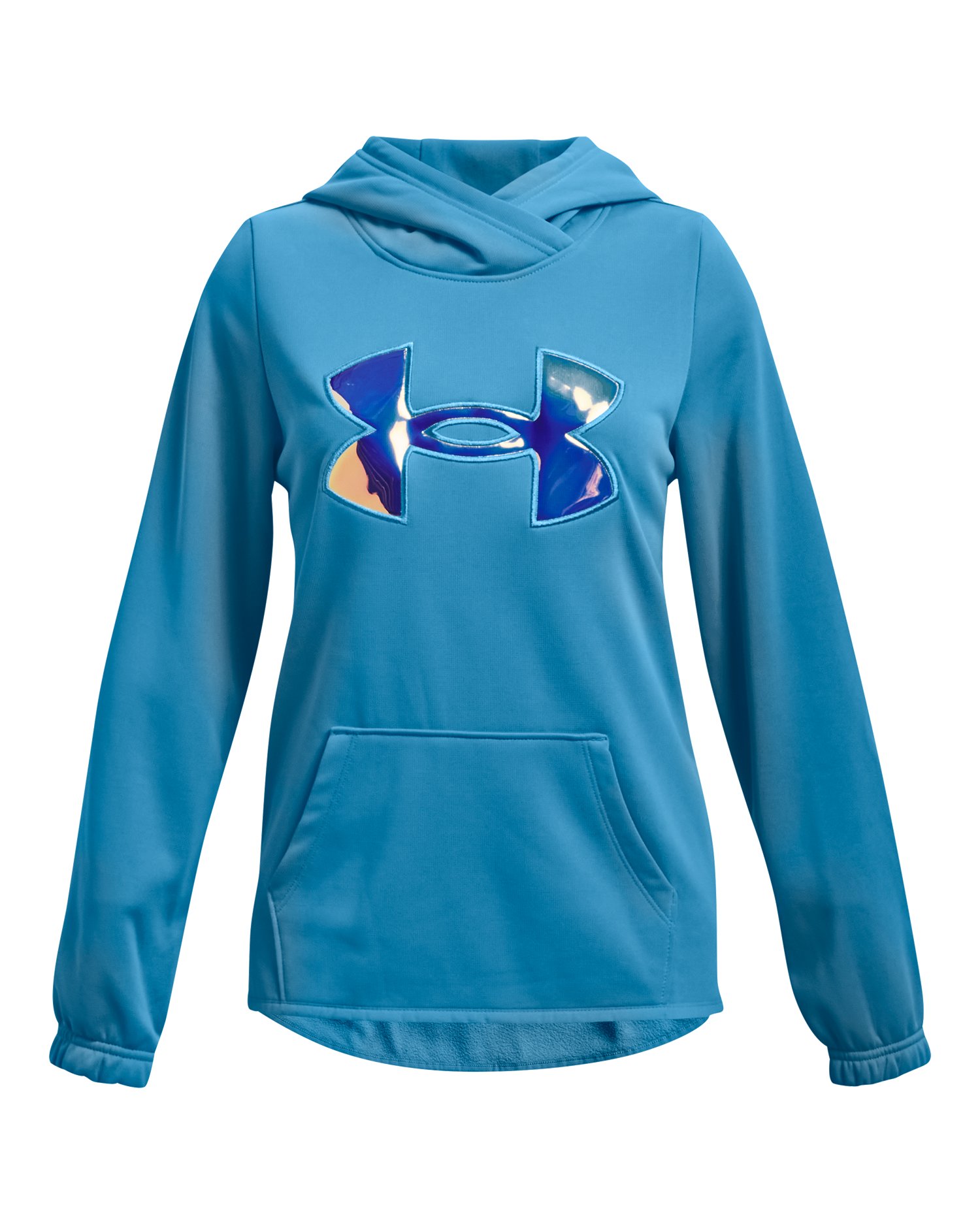 Girls' Armour Fleece Iridescent Big Logo Hood, custom hoodie or sweatshirt with logo imprint 2