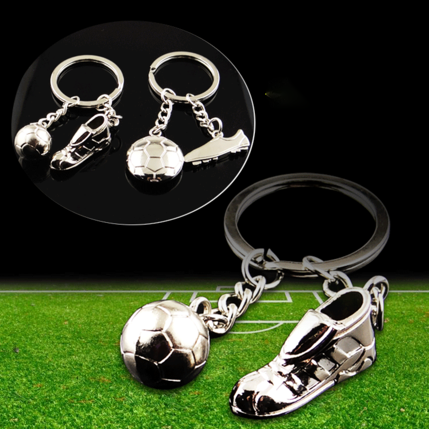Metal Football Keychain 7
