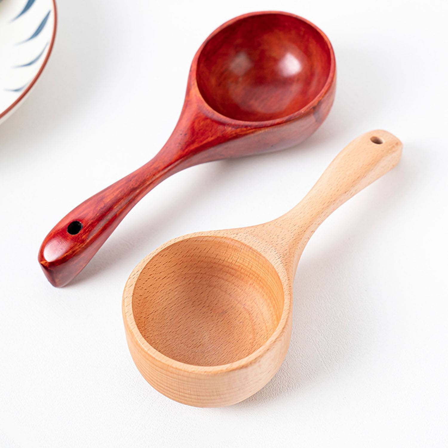 Kitchen Round Serving Wooden Scoop 4