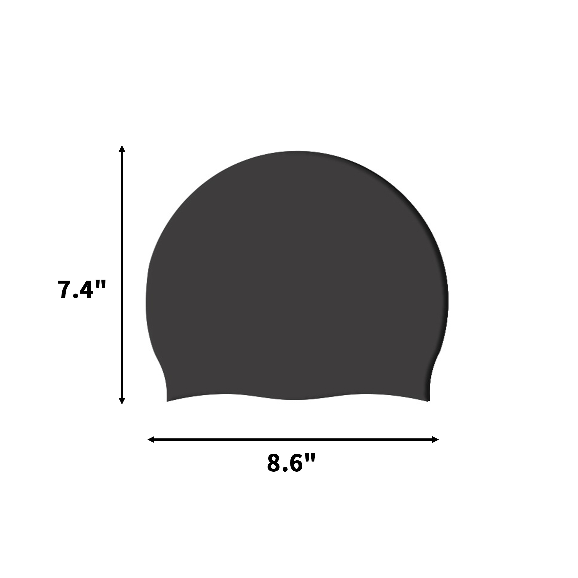 Silicone Swimming Cap 8.6" By 7.4" 3
