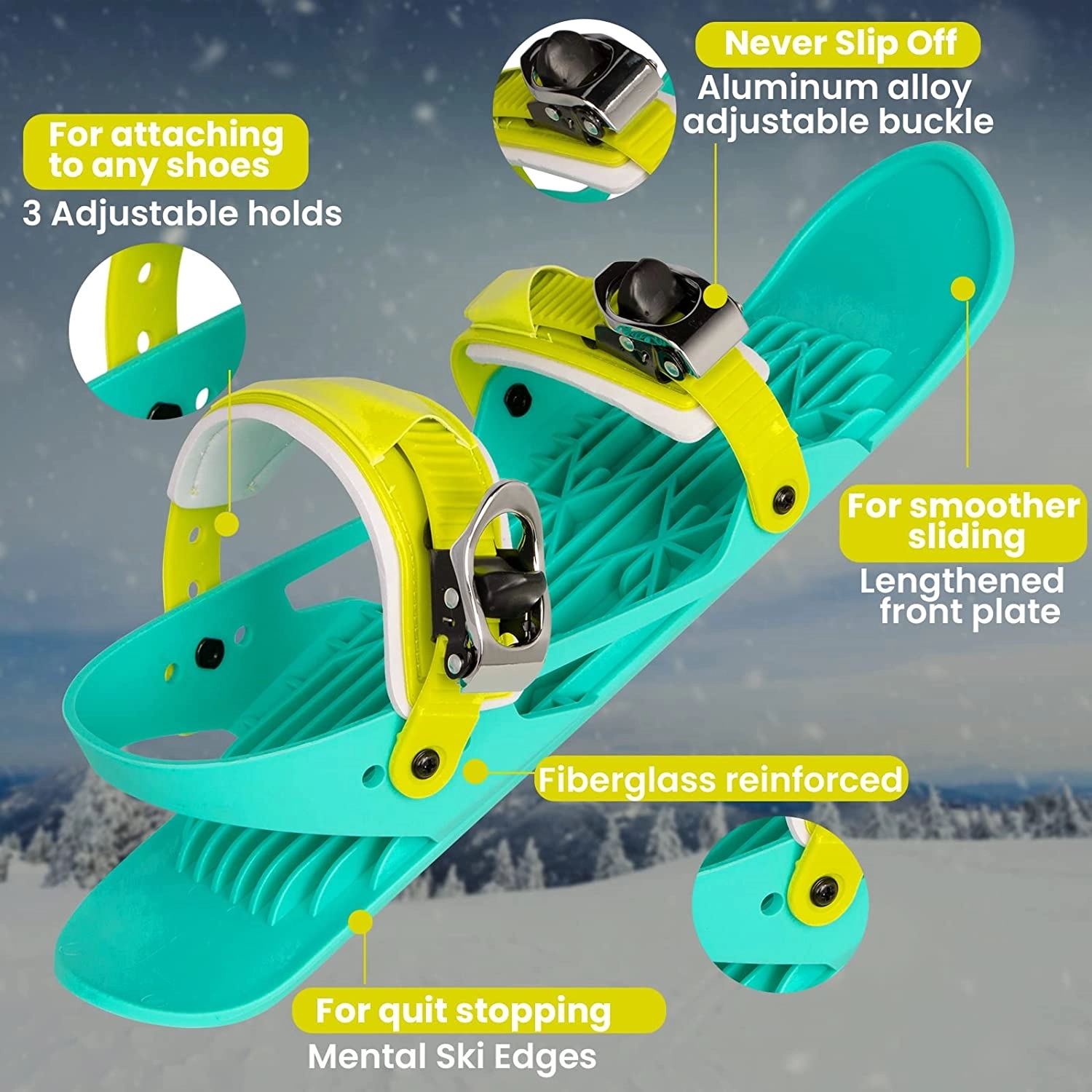 Adjustable Short Mini Ski Skates 2