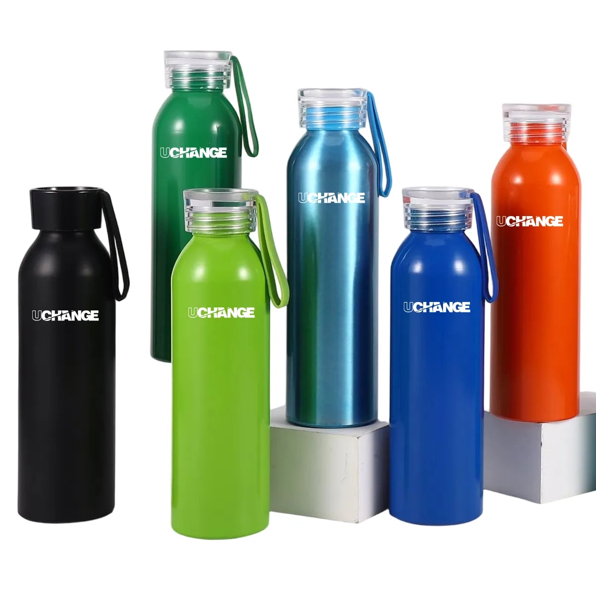 20oz Sports Water Bottle Screw Cap Carry Strap, custom water bottle with logo imprint 6