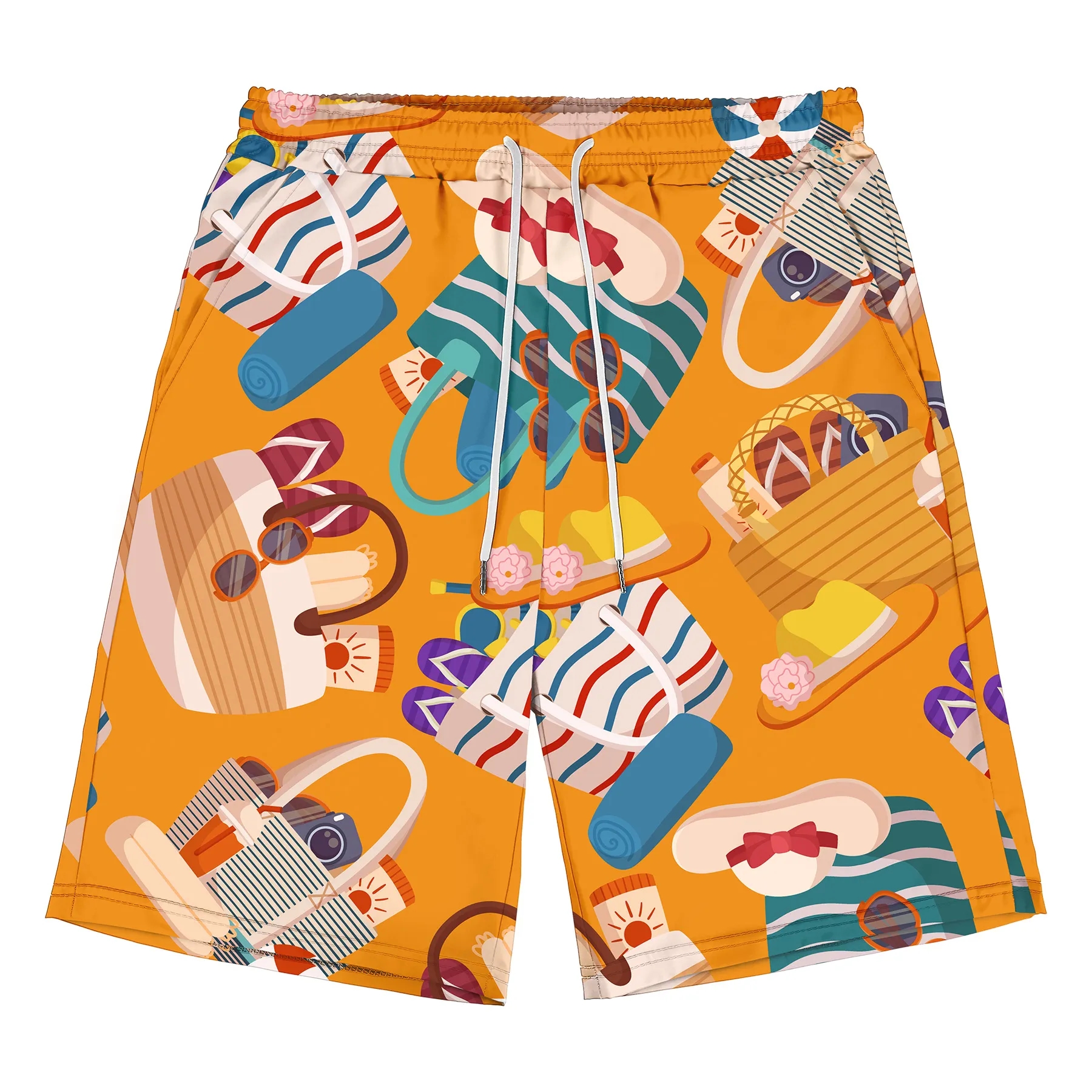 Men's 135 Gsm Dye Sublimation Drawstring Shorts- Stretch Poly 5