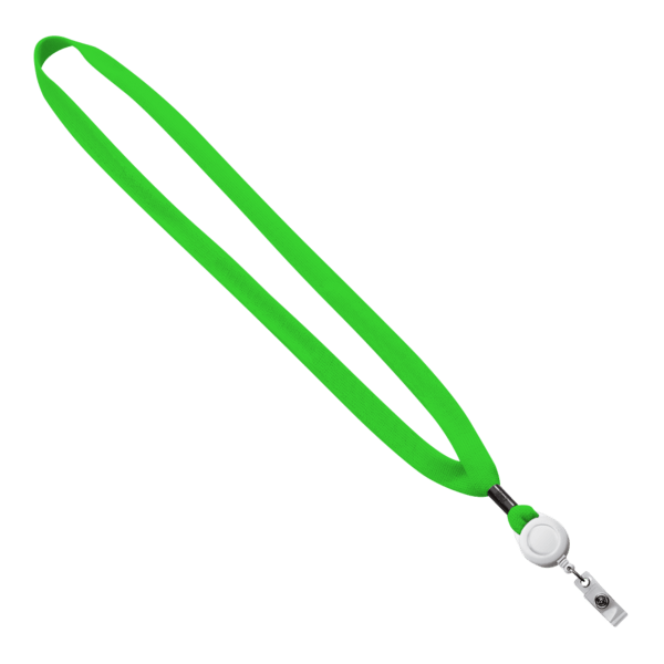 5/8" New Polyester "Shoelace" Lanyard with Retractable Badge Reel 89