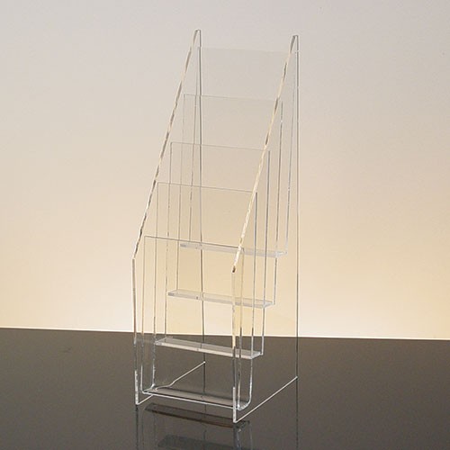 Countertop Brochure Holder All Clear 4-tier 4 pockets for 4"