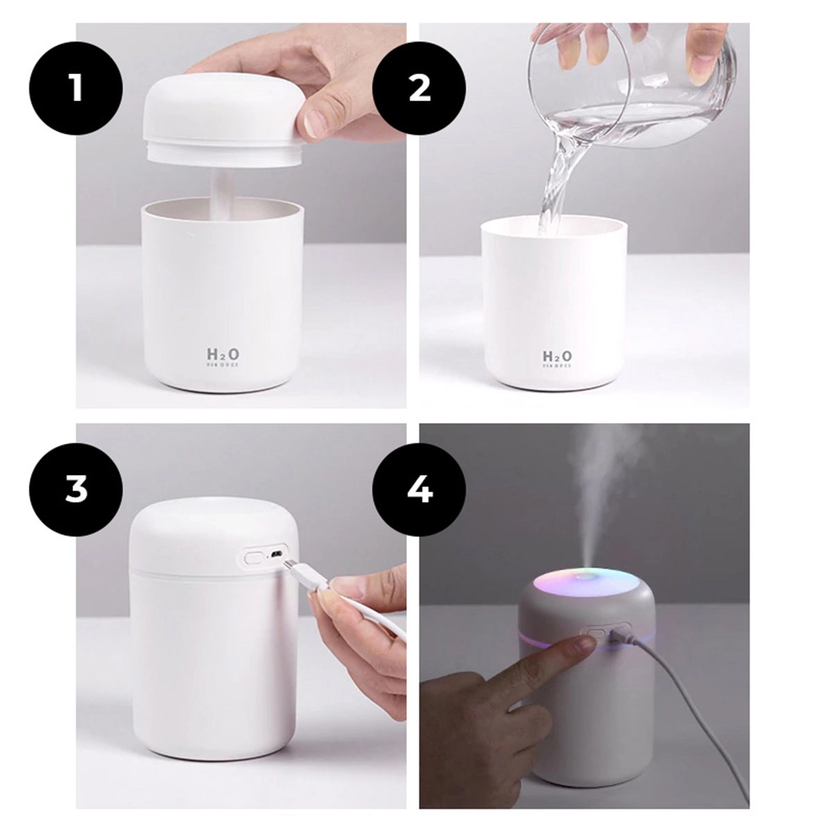 300ml Portable USB LED Ultrasonic Humidifier Air Purifier/ D 3