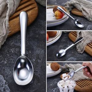 Stainless Steel Ice Cream Scoop Spoon With Elegant Double Black Ring Handle 14