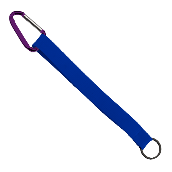 3/4" Sewn Polyester Keychain with Metal Split-Ring and Carabiner 9