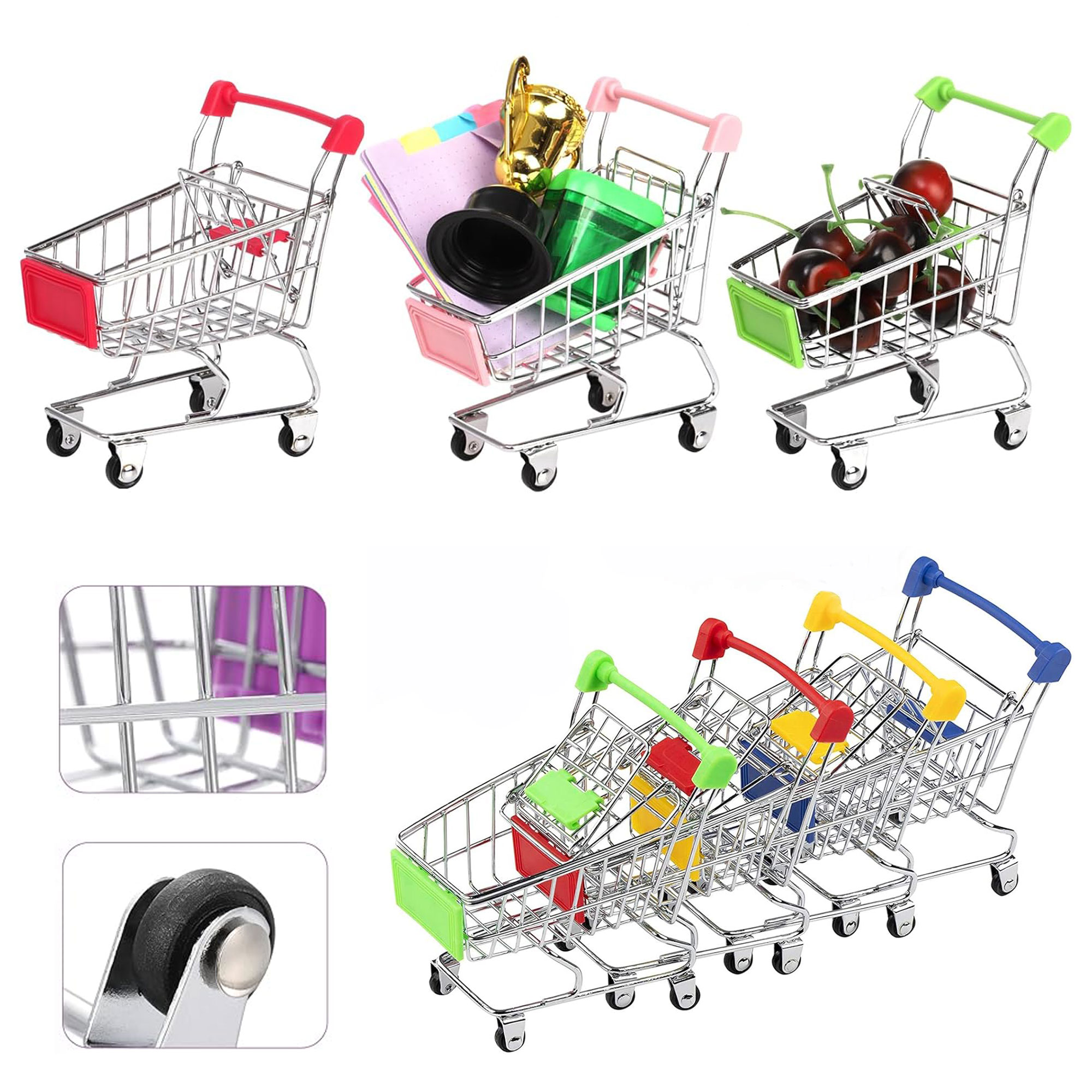 Mini Shopping Cart Storage Desk Ornament 2