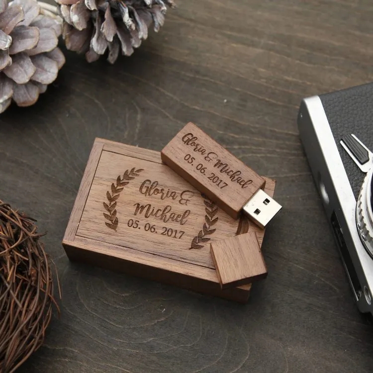 Rectangle Wood USB Drive in Personalized Wooden Gift Box 3