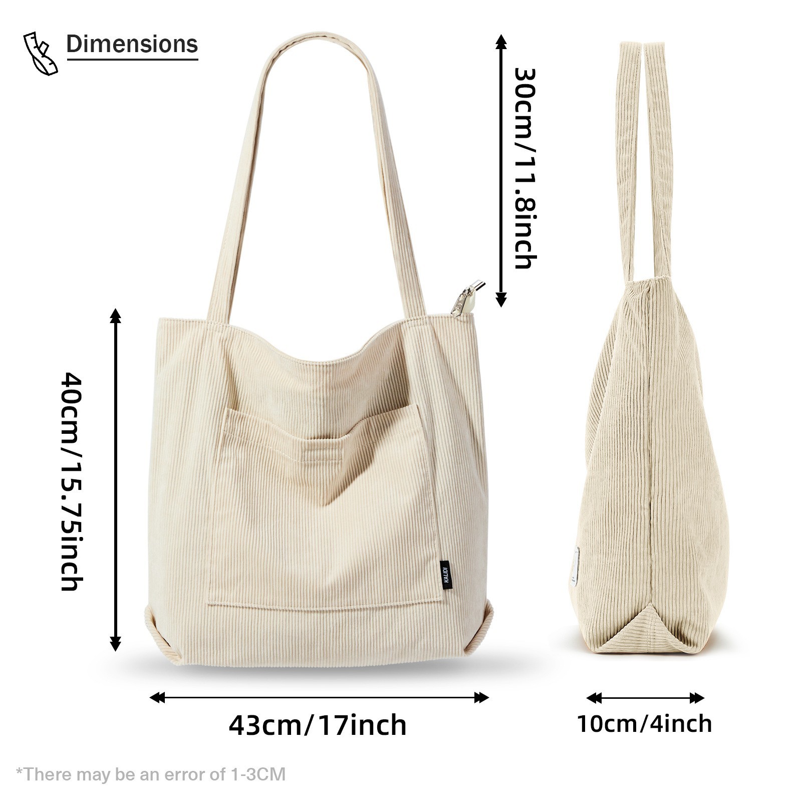 Women Corduroy Tote Large Shoulder Bags 2