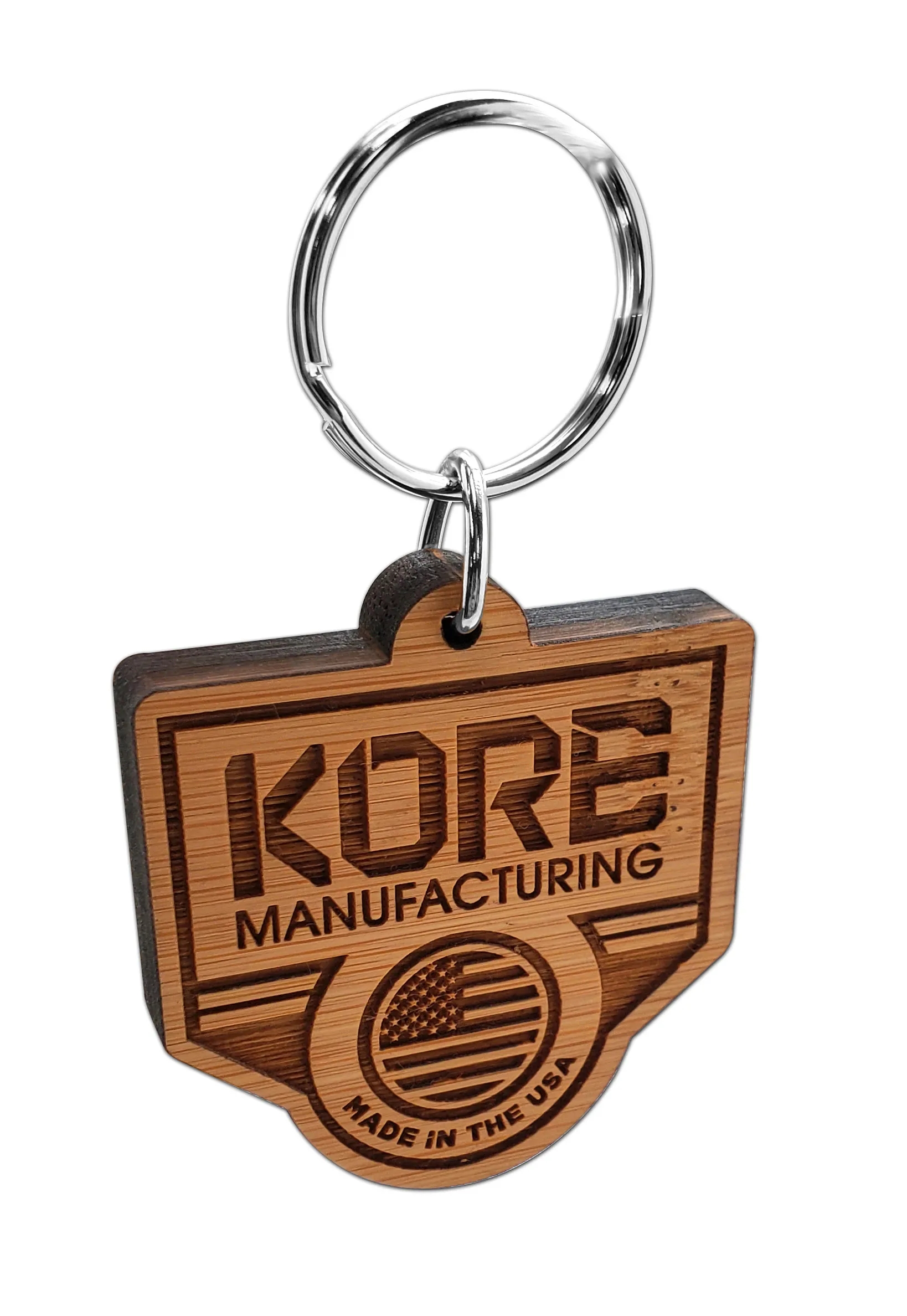 Custom Laser Etched Bamboo Keychain