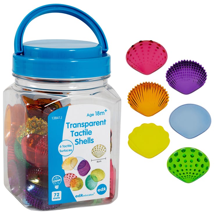 Transparent Tactile Shells - Assorted Colors 72 Pieces 1