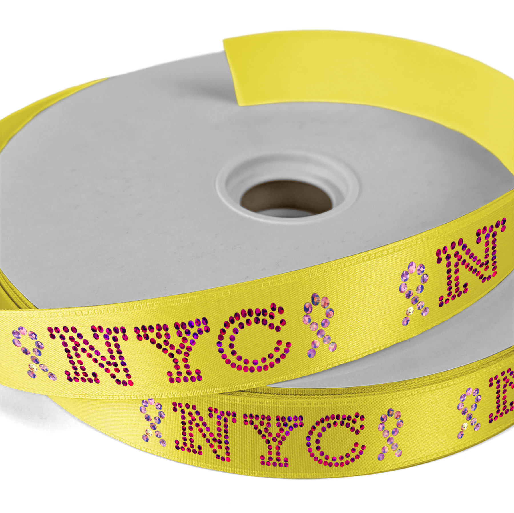1" Badge Satin Ribbon - 25yd Roll - Sparkle 12