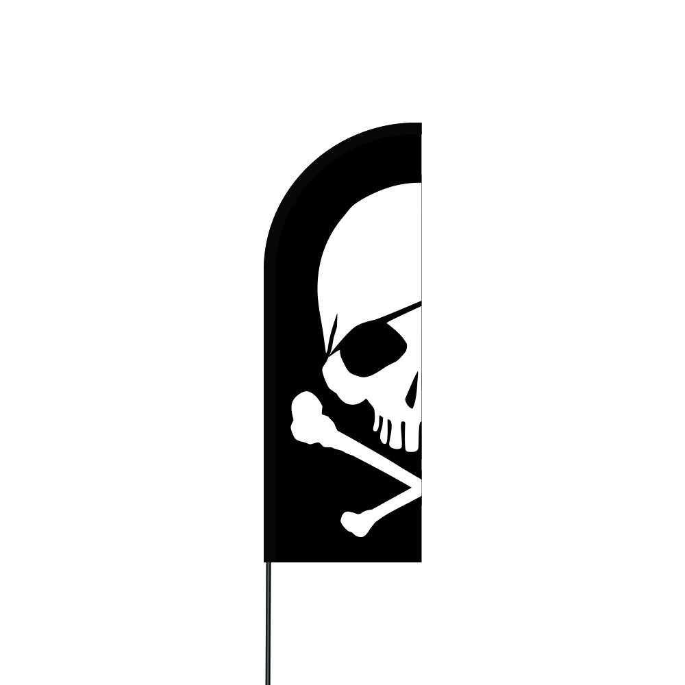 Skull Flag Kit Hardware 11' Feet Feather Flag Sign Outdoor Banner 2